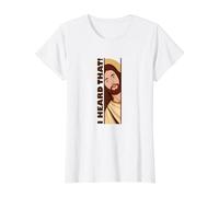 Jesus Watching Peeking I Heard that Funny Christian Meme Value Graphic T-Shirt, Women, White, XS