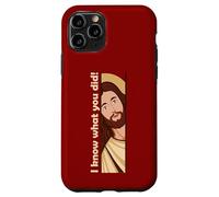 Jesus Watching Peeking I know what you did Christian Meme Case for iPhone 11 Pro