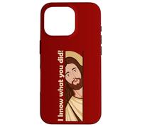 Jesus Watching Peeking I know what you did Christian Meme Case for iPhone 16 Pro