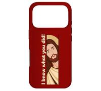 Jesus Watching Peeking I know what you did Christian Meme Case for iPhone 17 Pro