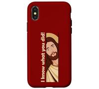Jesus Watching Peeking I know what you did Christian Meme Case for iPhone X/XS