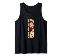 Jesus Watching Peeking I Know What You did Christian Meme Tank Top