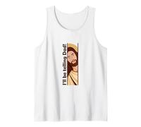 Jesus Watching Peeking I Will be Telling Dad Christian Meme Tank Top