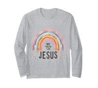 Jesus Way Truth Life Pastel Rainbow Christian Faith Long Sleeve T-Shirt