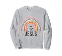 Jesus Way Truth Life Pastel Rainbow Christian Faith Sweatshirt