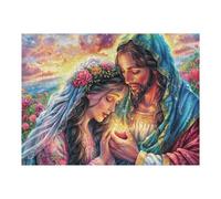 Jesus Wedding Blessing Religious Faith Spiritual 500 Piece Jigsaw Puzzle for Adults Jigsaw Post Work Relaxation Tool Challenging Fun for Friends Family Home Decor 500 PCS