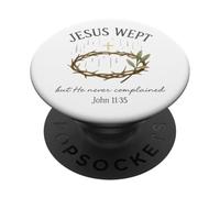 Jesus Wept John 11:35 Crown of Thorns Watercolor PopSockets Adhesive PopGrip
