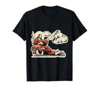 Jesus White Rabbit Mushroom Vintage Christian Surreal Art T-Shirt
