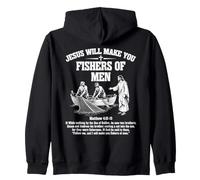 Jesus Will Make You Fishers Of Men Matthew 4:18-19 Christian Zip Hoodie