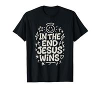 Jesus Wins Christian Hand-Drawn Faith Inspirational Design T-Shirt