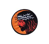 Jesus with a Wreath on His Head Embroidered Patch Iron On. Size: 3.5 X 3.5 inches 90 X 90