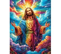 Jesus with Angels in A Rainbow Sky 1000 Piece Count Premium Jigsaw Puzzle Animal Plant For Adults Teens 14+ Concentration Training Indoor Game Family Game Night Creativity Gift Giving 1000 PCS