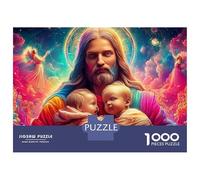 Jesus with Babies 1000 Piece Jigsaw Puzzle with Whimsical Design - A Charming Challenge for Adults And Kids Age 14 Years Up70x50cm/1000pcs