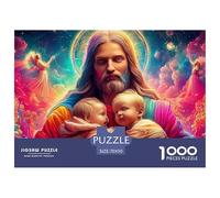 Jesus with Babies 1000 Piece Jigsaw Puzzles Family Game Challenge High Difficulty Couple Art for Adults And Kids Age 14 Years Up 70x50cm/1000pcs