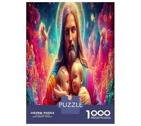 Jesus With Babies Puzzles Great Gift Home Decoration 1000 Pieces God Jigsaw Puzzle Challenging Games for Adults & Kids Age 12 Years Up 52x38cm/1000pcs