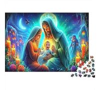 Jesus with Children Puzzle for Adults Swirly Cosmic Dog Artwork 1000Pc Educational Game Challenge for Wall Decoration And Gifts 70x50cm/1000pcs