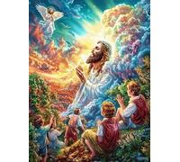 Jesus with Disciples in Magical Forest 300 Piece Jigsaw Puzzle for Adults Teens Accompany Fairy Tale Cute Study Break Relaxation Brain Exercise Colourful Design Great Gift for Students 300 PCS