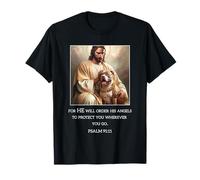 Jesus with Dogs Psalm 99 11- Jesus and a Pitbull T-Shirt