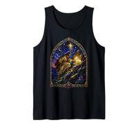 Jesus with Lambs Medieval Gothic Cathedral Mosaic Art Icon Tank Top