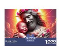 Jesus with Radiant Heart And Wings Firm Interlocking Great Brain Exercise, Suitable for Home Use And Indoor Entertainment Events 38x26cm/1000pcs