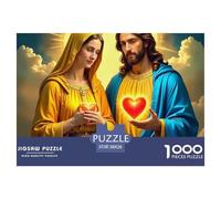 Jesus with Sacred Heart And Radiant Halo Premium Cardboard Material Precise Interlocking Pieces, Ideal Brain Game for Relaxation, Stress Relief And Daily Leisure 38x26cm/1000pcs
