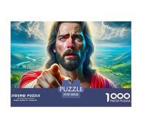 Jesus with Sacred Heart Radiating Light Durable Thick Paper Interesting Brain Challenge, Perfect for Adults Looking for Relaxing Hobby at Home 38x26cm/1000pcs