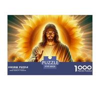 Jesus with Sunflowers Thick Cardboard Pieces Excellent for Training Memory, Concentration And Logical Thought Process 38x26cm/1000pcs