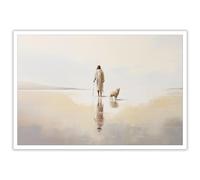 Jesus With The Sheep Wall Art Canvas Print Bible Horizontal Wall Art, Christian Faith Art Home Decor Print,Jesus Painting, Christian Posters ,Jesus Leaves The 99, Parable of The Lost Sheep, Jesus Wall