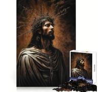 Jesus with Thorn Crown for Adults 1000 Piece Jigsaw Puzzle Sharp Mind Creative Fun Family Pastime Art Display (38x26cm)