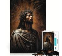 Jesus with Thorn Crown Puzzle for Teenagers 1000 Pieces Creative Play Stress Less Fun Challenge Art Decor (38x52cm)