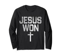Jesus Won Christian Faith Just Here to Give God Glory Gifts Long Sleeve T-Shirt