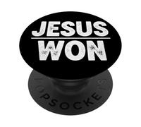 JESUS WON Christian Faith Spiritual Victory PopSockets Adhesive PopGrip