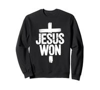 Jesus Won Christian Saying Faith Cross Redemption Sweatshirt