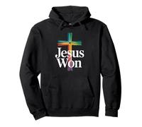 Jesus Won Christian Saying Faith Redemption Cross Pullover Hoodie