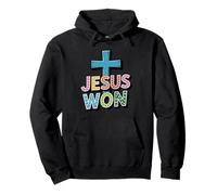 Jesus Won Christian Saying Faith Redemption Cross Pullover Hoodie