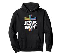 Jesus Won Christian Saying Faith Redemption Cross Pullover Hoodie