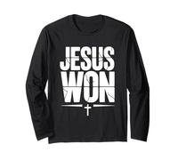 Jesus Won Victory Cross Faith Christian Belief Long Sleeve T-Shirt