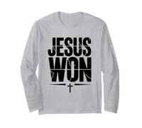 Jesus Won Victory Cross Faith Christian Belief Long Sleeve T-Shirt