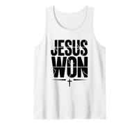 Jesus Won Victory Cross Faith Christian Belief Tank Top