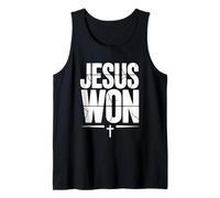 Jesus Won Victory Cross Faith Christian Belief Tank Top
