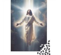 Jesus Wooden Jigsaw Puzzles 1000 Pieces Jigsaw Creative Rectangular Large Family Puzzle Game Artwork for Adults Teens 1000pcs (75x50cm)