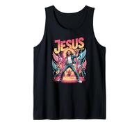Jesus World Tour 80s Rock Concert Angel Band 80s Retro Tank Top