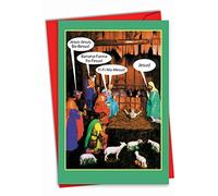 JesusBoBesus - Hilarious Religious Merry Christmas Card with Envelope (4.63 x 6.75 Inch) - Funny Holiday Jesus Song, Season's Greetings Note Card - Xmas Happy Holidays Gift 1348