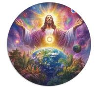 JesusJigsaw Puzzles 1000 Pieces for Adults Kids Round WonderCreative Challenging Family Decorations1000pcs (67.5x67.5cm)
