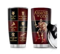 Jesuspirit Christian Gifts for Men, Women - Fathers Day, Pastor Appreciation Religious Gift For Men - Christian Coffee Mug - Armor Of God Stainless Steel Tumbler (Armor Of God, 20OZ)