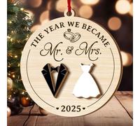 Jesuspirit Mr and Mrs Ornament - Wedding Gifts for Couples 2025, Bride, Groom, First Christmas Married Ornament, Bridal Shower Gifts (The Year We Became Mr. & Mrs. 2025)