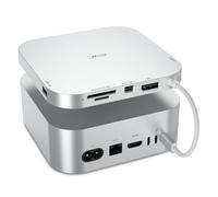 JESWO Mac Mini M4 Dock with DisplayPort + Mini DP 4K@60Hz Dual Display, USB C Hub Adapter with 2 USB 3.0 Ports and SD/TF Card Slots, Docking Station for Mac MiniM4/M4 Pro