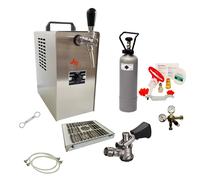 Complete set - JET 30 1-line home draft beer pump dispenser, beer machine, 35 liter/h beer cooler with cleaning set for beer dispenser and keg NC Adapter