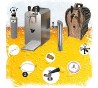 Under-counter complete set - JET 30 1-line home draft beer pump dispenser, beer machine, 35 liter/h beer cooler with wooden barrel Type G