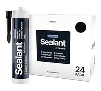 Hemway - Construction All-In-One Hybrid Polymer Sealant & Adhesive - Jet Black | Anti-Mould, Waterproof & Paintable | 300 ml (24 Pack)